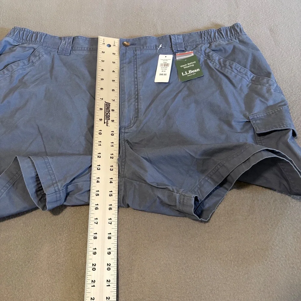 LL Bean Cargo Shorts Mens 46x6 Vintage Indigo Tropic Weight Comfort Waist NEW